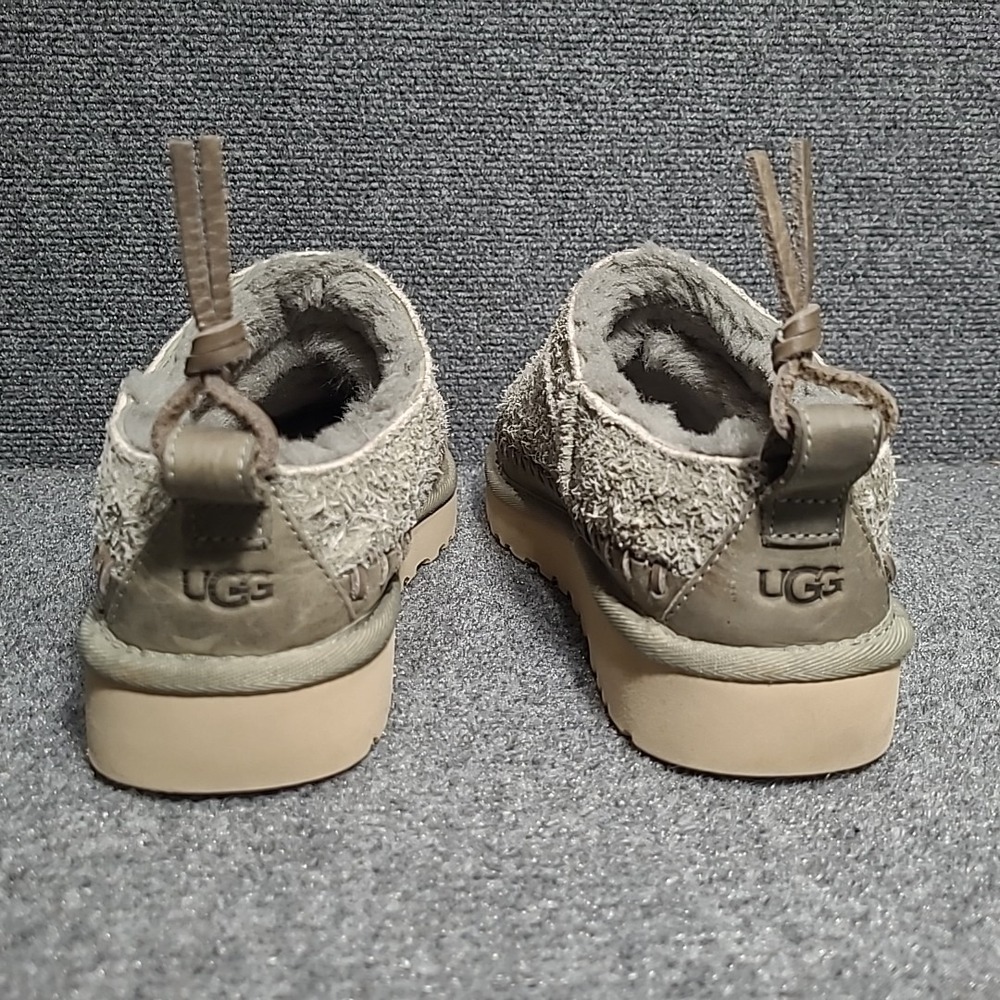 UGG Women's Classic Micro Biarritz Mules Moss Green Hairy suede 9.5 / EU 40.5 - Picture 4 of 10